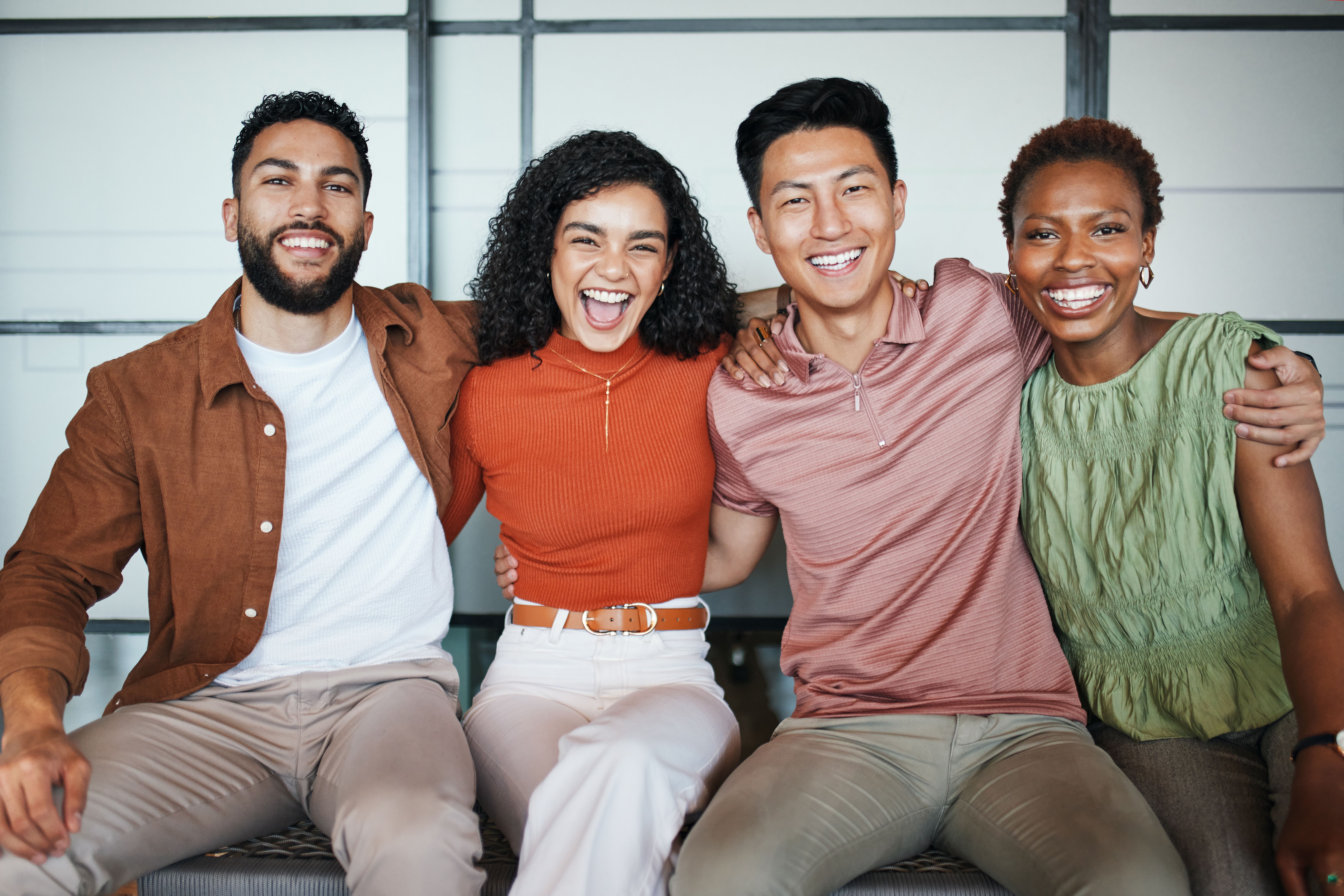 Genuine Connection: Diverse Friends Smiling Programs & Services